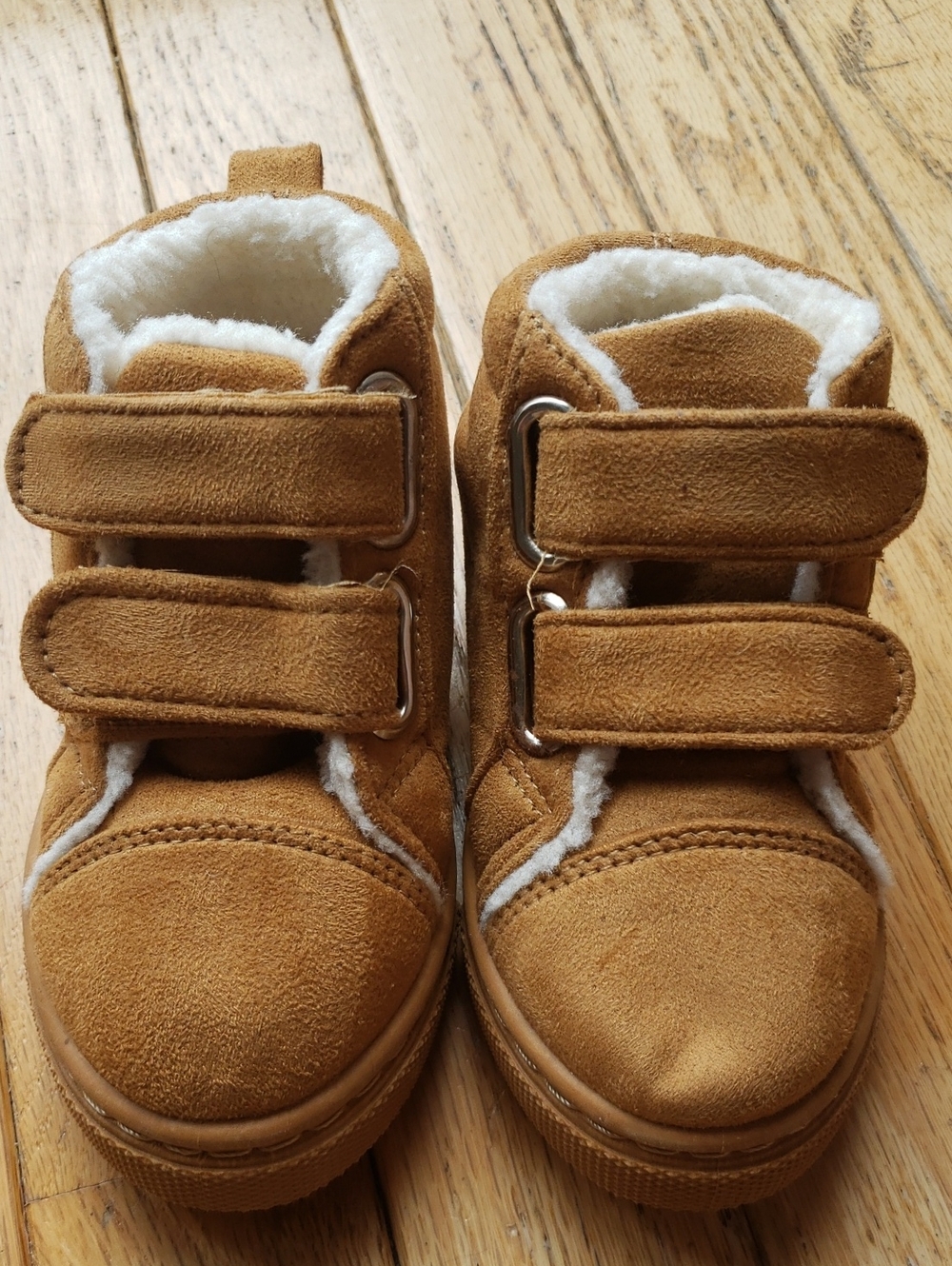 Capelli of New York Tan Suede Kids Winter Boots with Faux Fur